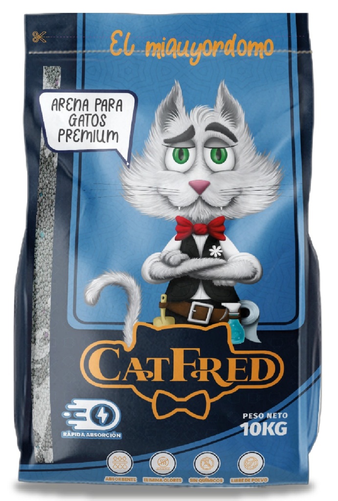 ARENA PARA GATO CATFRED CON AROMA LAVANDA 10KG