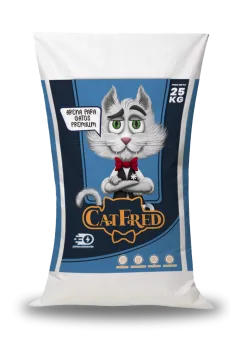 ARENA PARA GATO CATFRED CON AROMA MANZANA 25KG