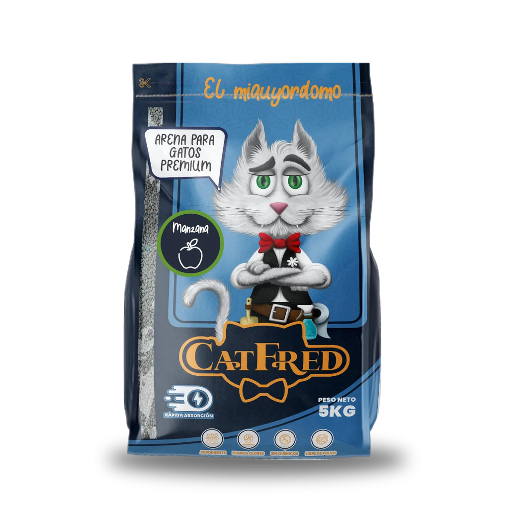 ARENA PARA GATO CATFRED AROMA MANZANA 5KG