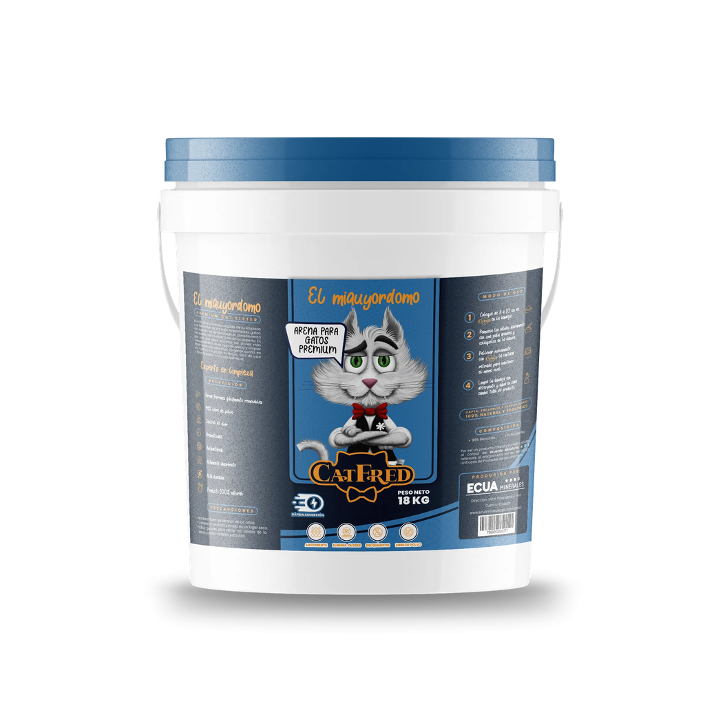 ARENA PARA GATOS CATFRED CON AROMA MANZANA 18KG
